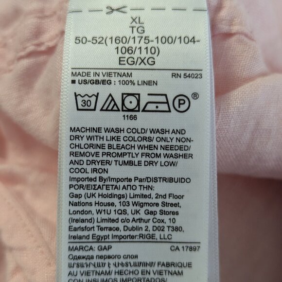 GAP Linen Boyfriend Shirt in Light Shell Pink - Picture 6 of 8